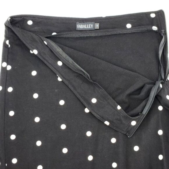 FabAlley Midi Straight Skirt Womens Size Medium Side Slit Polka Dots 90s Style - Picture 2 of 9